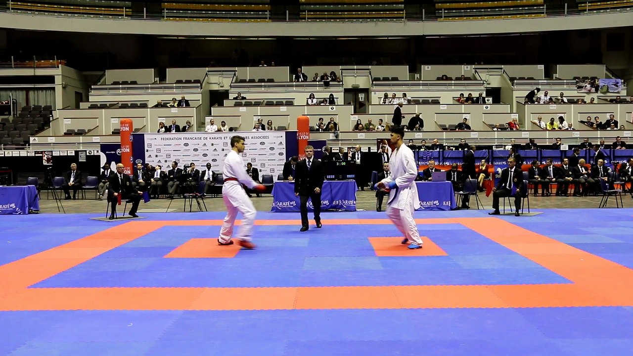 Finale +84kg : L. Boulesnane  / S.Bendiab - Championnats de France Karaté 2015
