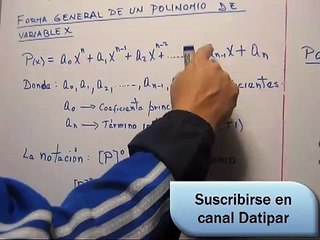 CURSO DE ÁLGEBRA - TEORÍA DE POLINOMIOS