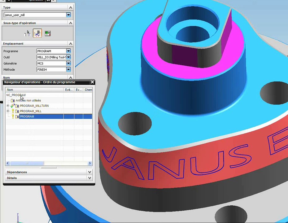JANUS UserMill Contournage helice