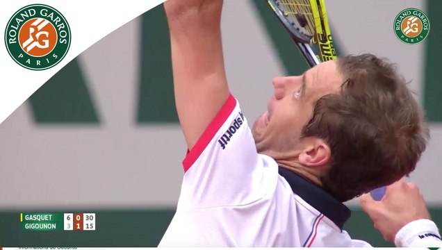 Temps forts Gasquet - Gigounon Roland Garros 2015 / 1er Tour