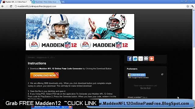 Get Free Madden NFL 12 Online Pass Code Xbox 360 PS3 HIT madden 12 soundtrack