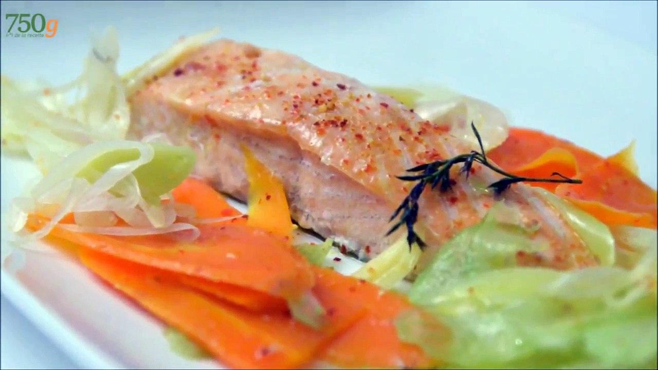 Recette de Saumon vapeur et ses légumes - 750 Grammes