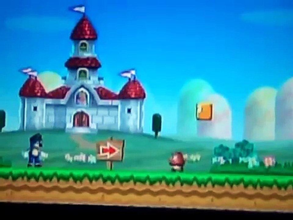 SONIC in New Super Mario Bros. wii (Gameplay) [custom character texture hack]