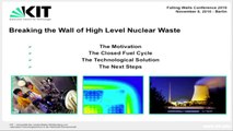 Joachim Knebel - Breaking the Wall of High Level Nuclear Waste @Falling Walls 2010