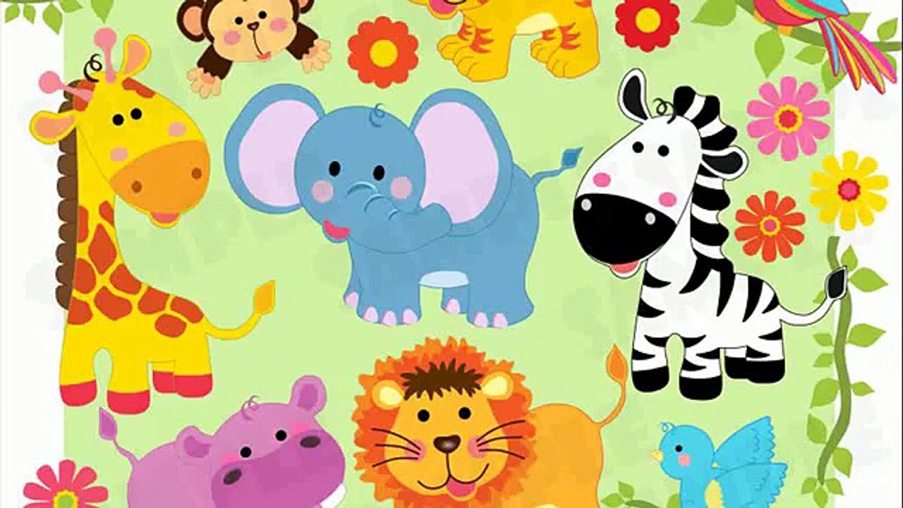 cartoon baby jungle animals clipart