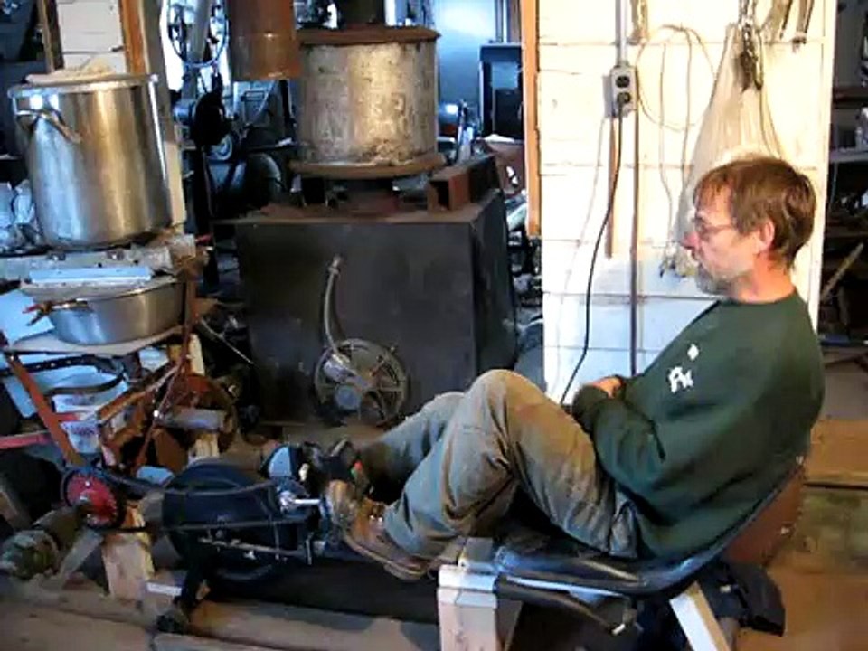 Homemade pedal powered grain grinding mill