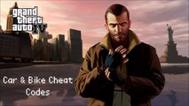 Grand Theft Auto IV Car & Bike Cheat Codes