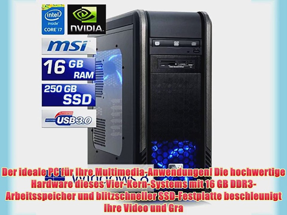 CSL Speed 4730W8 inkl. Windows 8.1 - Intel Core i7-4790K 4x 4000MHz 16GB RAM 250GB SSD 1000GB