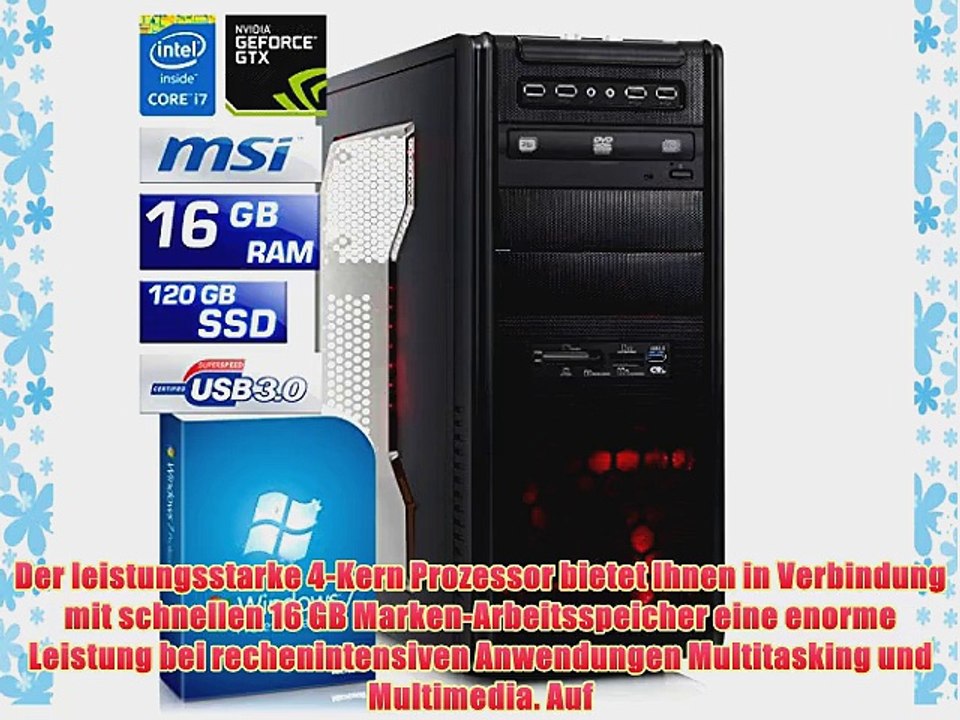 CSL Speed 4765Pro inkl. Windows 7 Pro - Intel Core i7-4790 4x 3600MHz 16GB RAM 120GB SSD 1000GB
