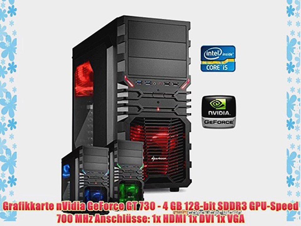 dercomputerladen Gamer PC System Intel i5-4690 4x35 GHz 16GB RAM 2000GB HDD nVidia GT730 -4GB