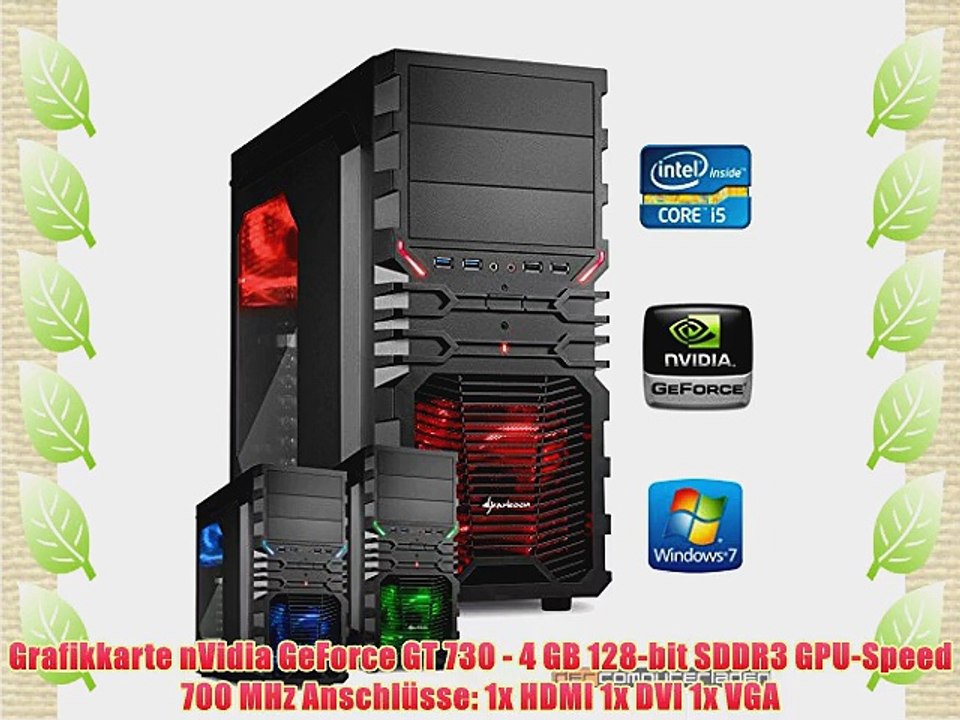 dercomputerladen Gamer PC System Intel i5-4690 4x35 GHz 16GB RAM 500GB HDD nVidia GT730 -4GB