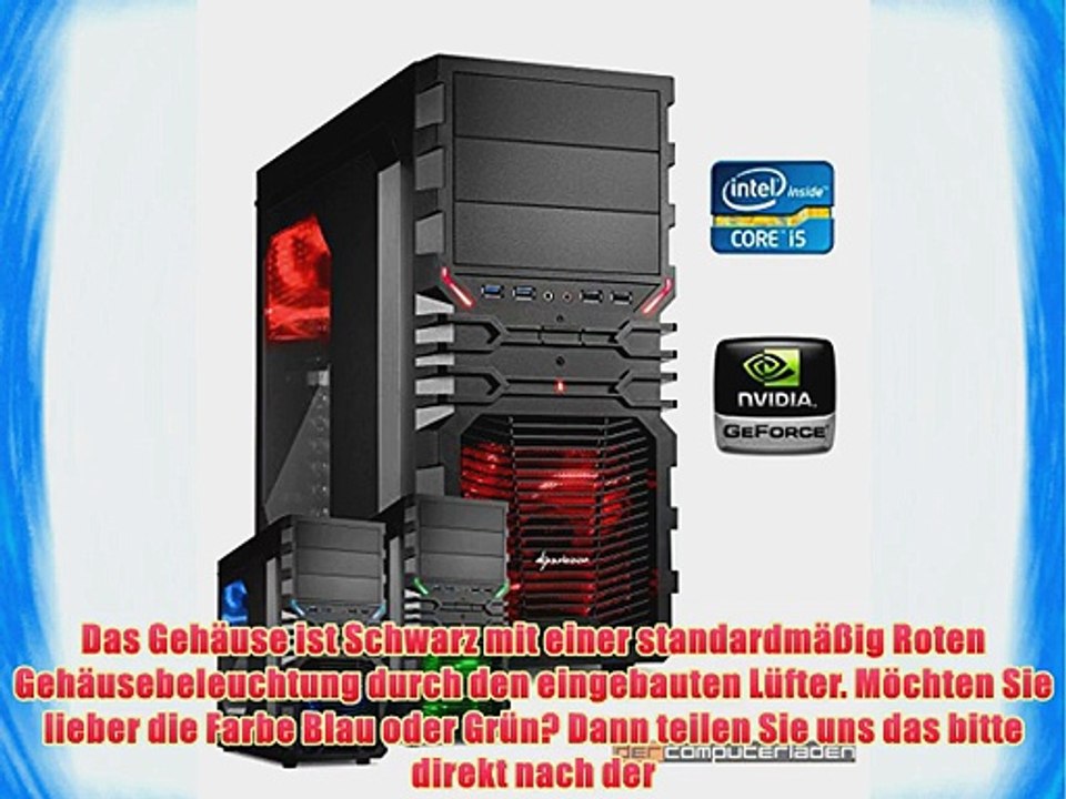 dercomputerladen Gamer PC System Intel i5-4690 4x35 GHz 8GB RAM 2000GB HDD nVidia GTX750 -2GB