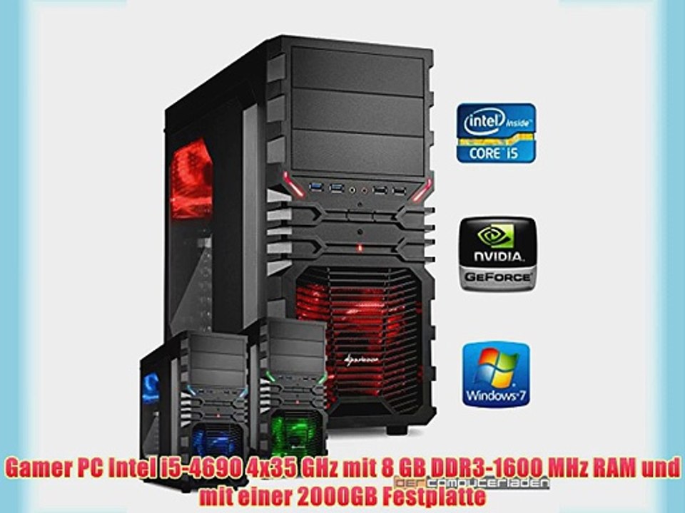 dercomputerladen Gamer PC System Intel i5-4690 4x35 GHz 8GB RAM 2000GB HDD nVidia GTX980 -4GB