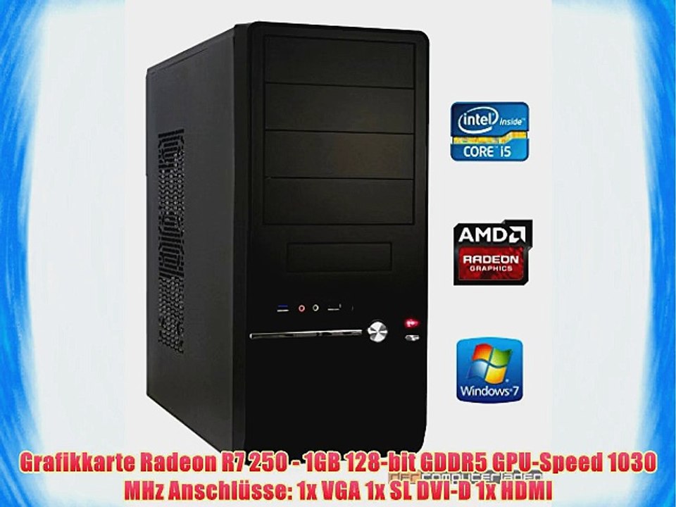 dercomputerladen Office PC System Intel i5-4440 4?31 GHz 4GB RAM 500GB HDD Radeon R7 250 -1GB