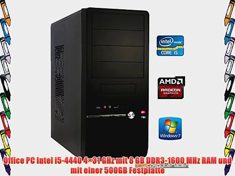 dercomputerladen Office PC System Intel i5-4440 4?31 GHz 8GB RAM 500GB HDD Radeon R7 250 -1GB