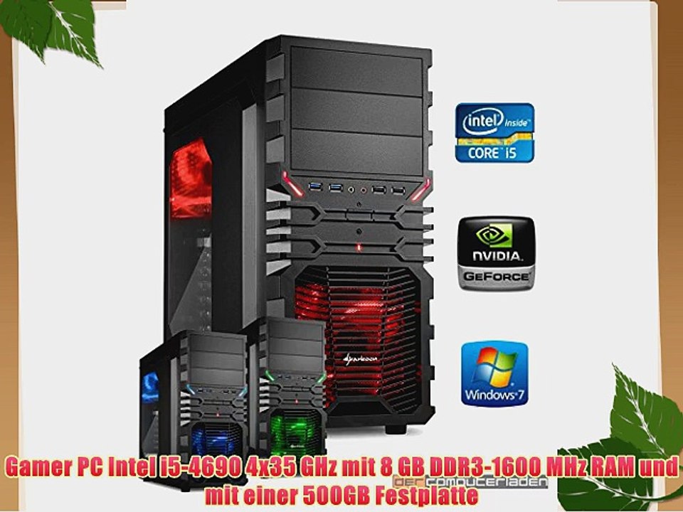 dercomputerladen Gamer PC System Intel i5-4690 4x35 GHz 8GB RAM 500GB HDD nVidia GTX960 -4GB
