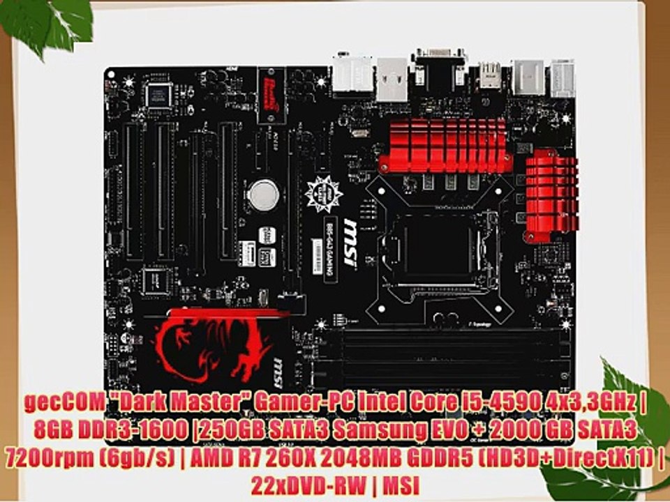 gecCOM Dark Master Gamer-PC Intel Core i5-4590 4x33GHz | 8GB DDR3-1600 |250GB SATA3 Samsung