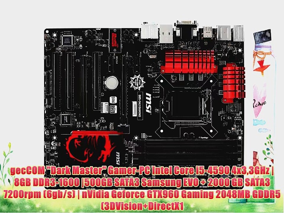 gecCOM Dark Master Gamer-PC Intel Core i5-4590 4x33GHz | 8GB DDR3-1600 |500GB SATA3 Samsung