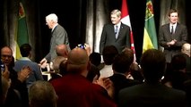 PM attends the Kinsmen Annual Sports Celebrity Dinner with Wayne Gretzky and Gordie Howe
