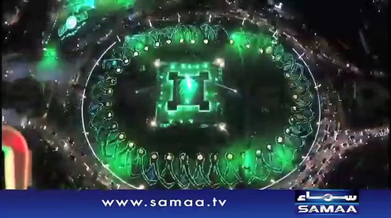 Heli shots of overnight Independence Day celebrations, 14 Aug 2015