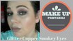 Makeup Tutorial : Glitter Copper Smokey Eyes with a Pop of Blue