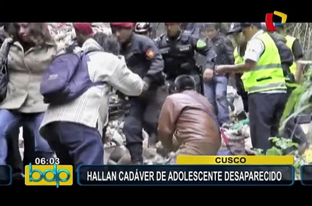 Autoridades hallan cadáver de adolescente que desapareció en Cusco