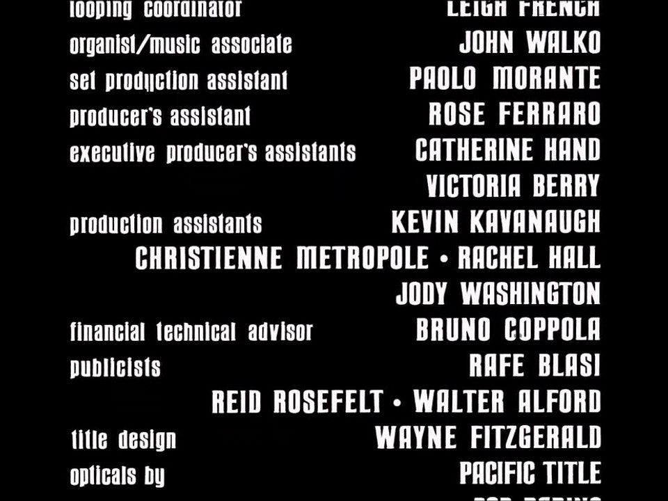 The Godfather Part III: (1990)  - End Credits