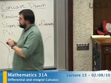 Differential & Integral Calculus, Lec 13, Math 31A, UCLA