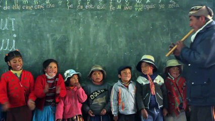 Local school children singing Peruvian songs
