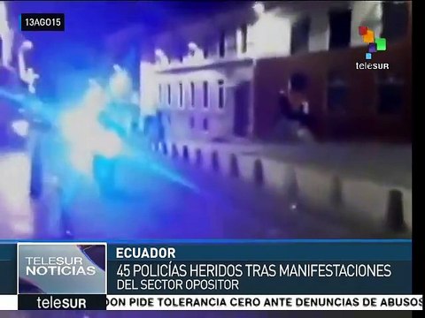 Ecuador: 45 policías heridos en manifestaciones de la oposición