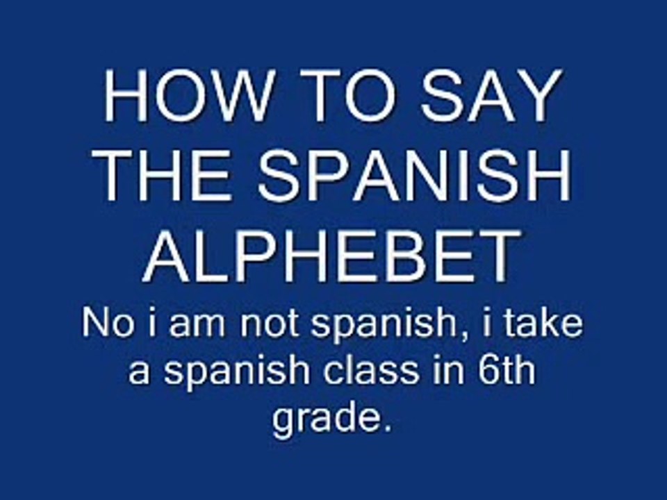 How to say: Spanish Alphabet