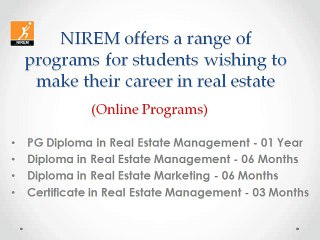 Get Quality Real Estate Education through NIREM