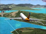 Flight Simulator X - 747 Landing in Hong Kong