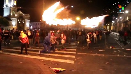 Opposition Protestors Storm Pro-Correa Rally