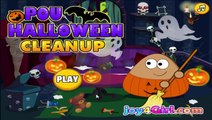 Pou In Halloween Clean Up Game Episode-Fun Halloween Games-Cleaning Games Online