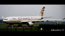 **Squeaky brakes** Etihad Airbus A330-200 (A6-EYD) Landing Manchester, 1080p HD