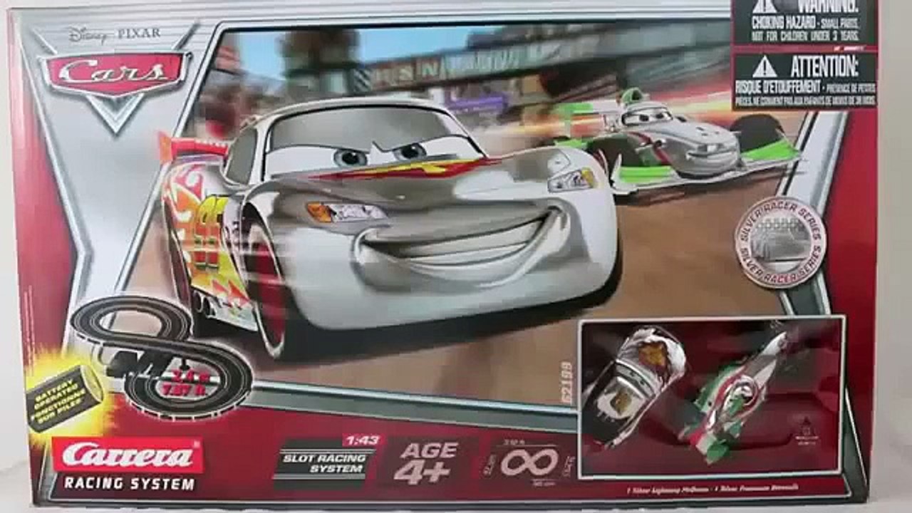 Cars 2 Silver Racer Slot Racing Track Lightning McQueen Carrera Racing System Piston Cup