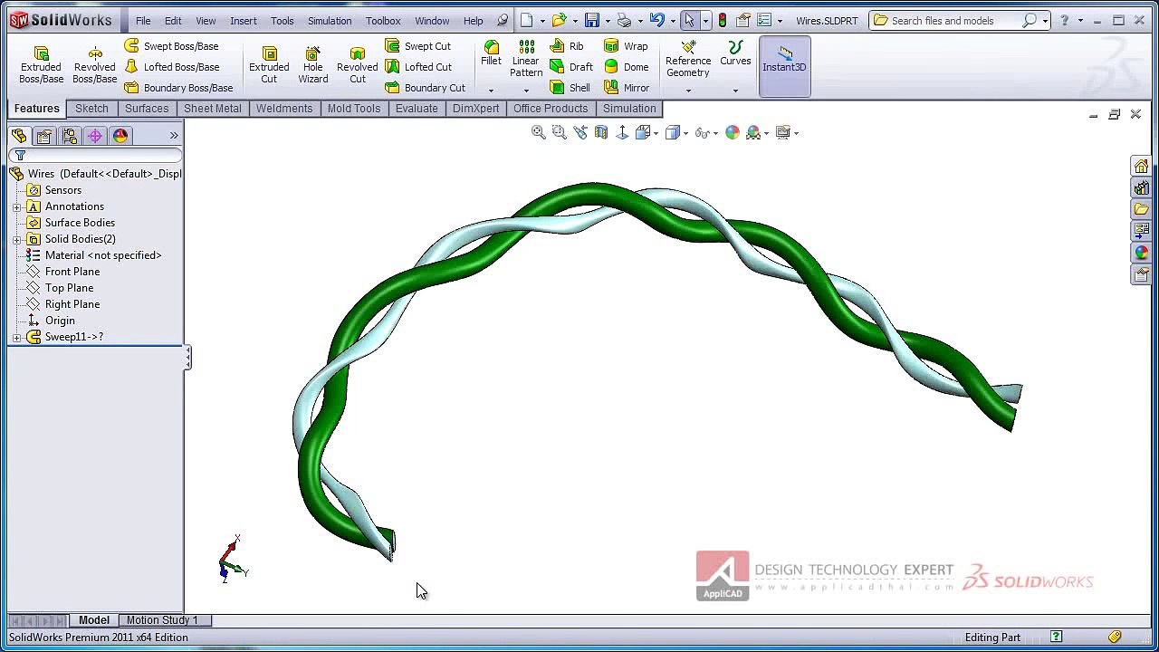SolidWorks Twist Along Path | SolidWorks Swept Boss/Base | SolidWorks Swept Boss Base