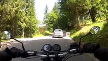 RAW onboard: Quick ride up Slovenija's HIGHEST ROAD! riding Mangart road Honda CB500