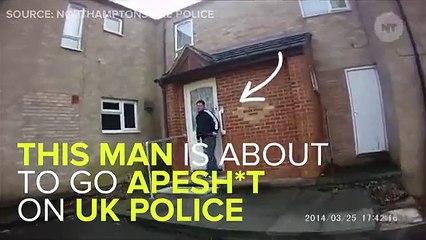UK Police Amazingly Keep Cool In The Face Of A Crazy Knife-Wielding Man