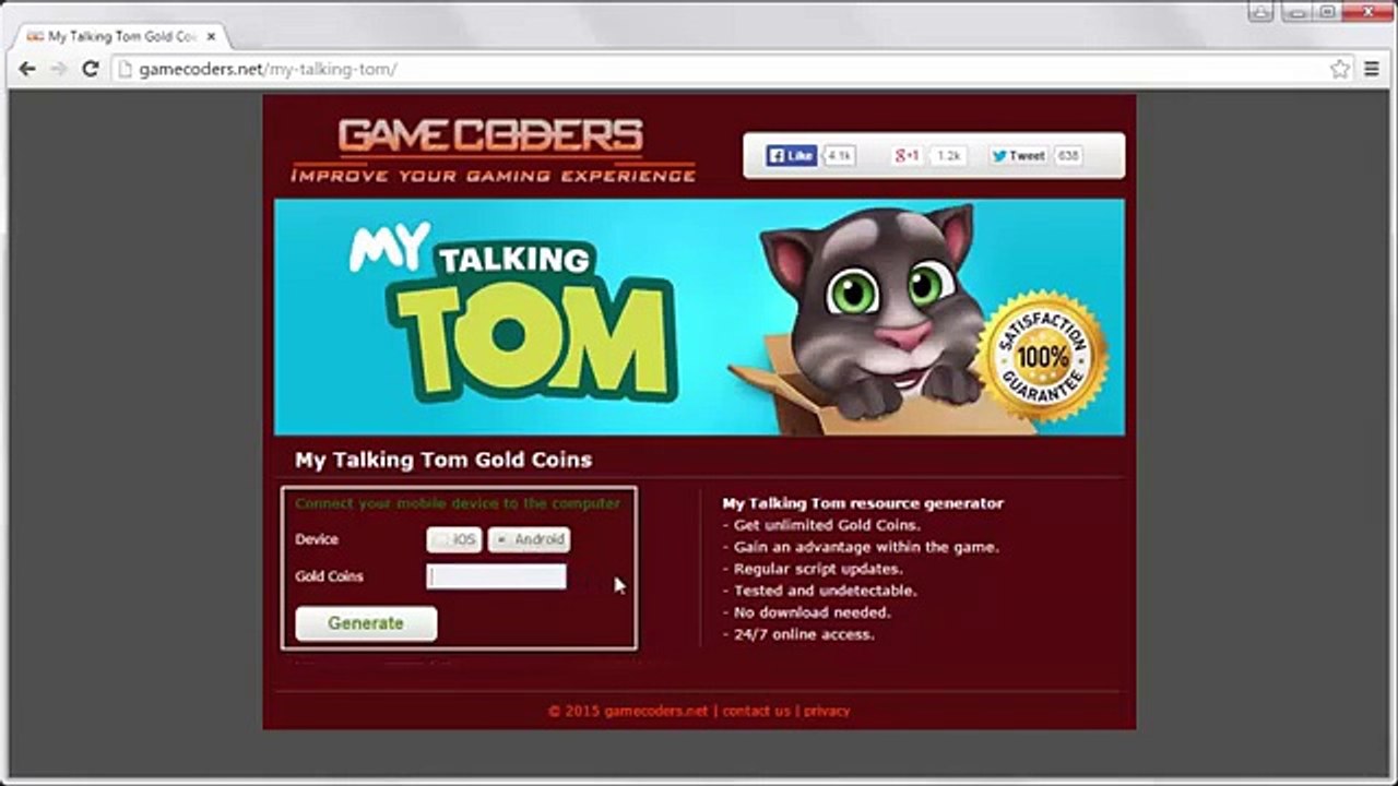 My Talking Tom Hack Gold Coins