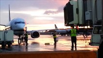 Marshalling in an Alaska Airlines 737-400 at Anchorage International