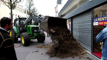 Plusieurs tonnes de fumier déversées devant un Monoprix à Caen