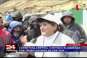 La Oroya: Carretera Central continúa bloqueada por trabajadores de Doe Run