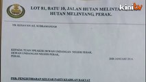 Surat dakwa ADUN Hutan Melintang keluar PKR