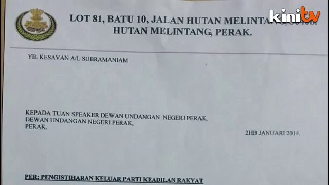 Surat dakwa ADUN Hutan Melintang keluar PKR