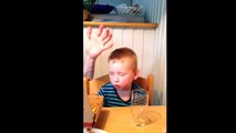 Sleep vs Food 3 year old kid fighting sleep while eating fries