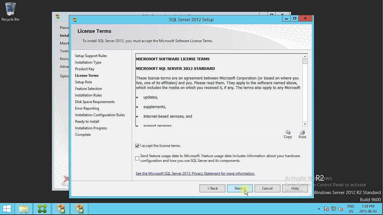 How to install SQL 2012 R2 on Windows 2012 R2