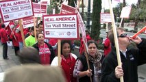 Nurses Protest Billionaire Adelson in Las Vegas, Promote the Robin Hood Tax