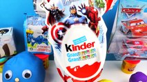 GIANT Easter Surprise Eggs Kinder Cars 2 Play Doh Angry Birds Disney Toys Marvel Avengers